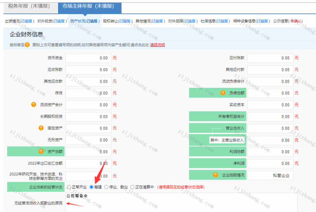 浙江工商年报大师-申报教程 - 自记账